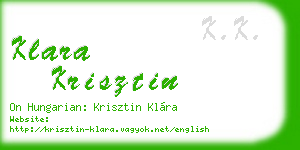 klara krisztin business card