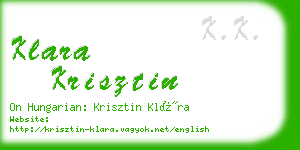 klara krisztin business card